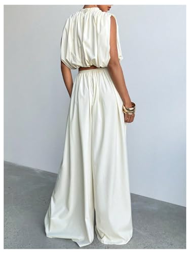 GORGLITTER Women's Baggy Wide Leg Pants High Waisted Flowy Palazzo Pants Trendy 20252