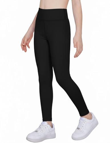 Arshiner Girls Fleece Lined Leggings High Waist Water Resistant Warm Winter Tights Running Athletic Yoga Pants for Kids