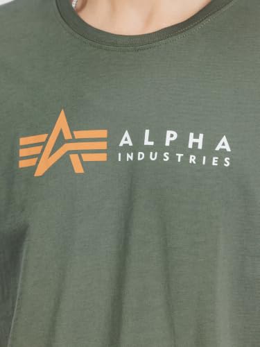 Alpha Industries Alpha Label T T-Shirt für Herren Dark Olive – Ansicht 6