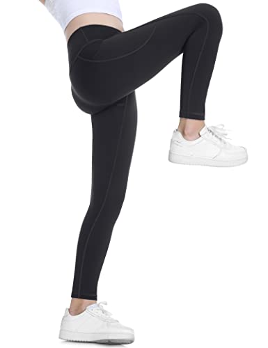 Ewedoos Girl's Athletic Leggings with Pockets Kids Yoga Pants Leggings for Girls Active Running Dance Tights4