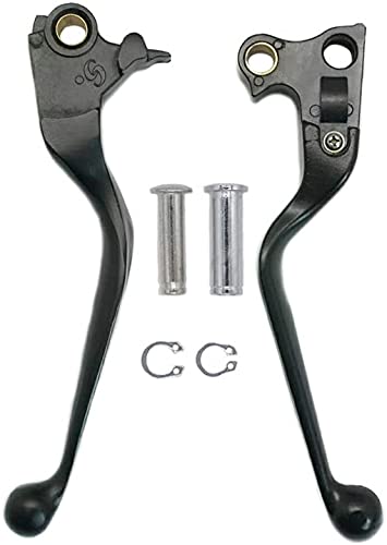 S SYUU Black Leviers de Frein et d'Embrayage Compatible avec Harley Davidson Dyna Softail Fat Boy Low Rider 2004-2012