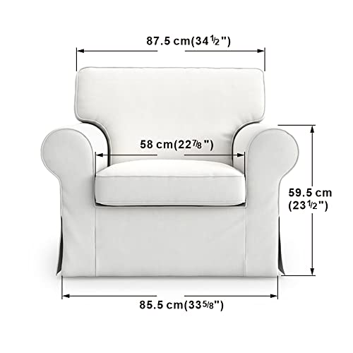 Tlyesd Ektorp Chair Cover Replacement For Ikea Ektorp Armchair Cover,Ektorp Chair Slipcover Only! Doesn't Fit Uppland (Cotton Blue) #TOP3