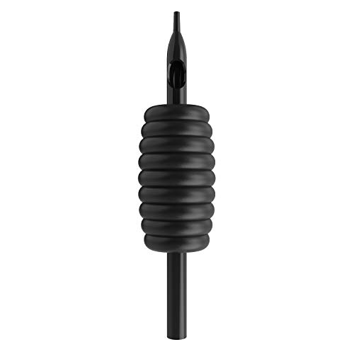 ITATOO 20PCs Assorted Sterilized Disposable Tattoo Tubes with Black Rubber Soft Grips 5 Round and 7 Round Tips Size 25mm 1" (N508-7-5RT+7RT)