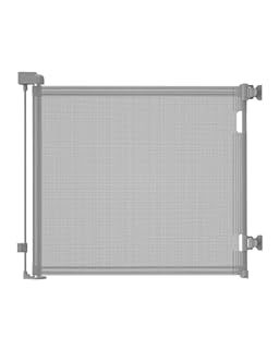 Retractable Baby Gate,Mesh Baby Gate or Mesh Dog Gate,33.6" Tall,Extends up to 55" Wide,Child Safety Gate for Doorways, Stairs, Hallways, Indoor/Outdoor (Gray 33.6"x55")