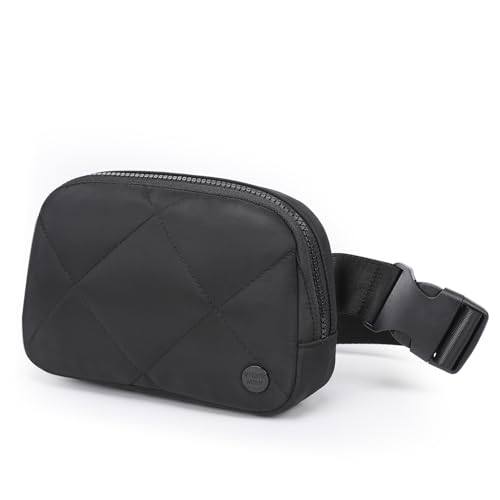 Fanny Packs for Women，Waterproof Belt Bag Quilted Bum Bags for Crossbody，Fashion Waist Packs with Adjustable Strap for Traveling, Hiking, Running（Black）