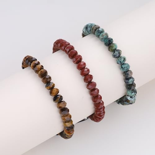 Pulsera de cuentas de cristal facetado para hombre miniatura 5