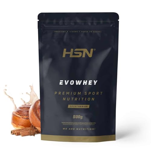 HSN Evowhey Protein | Rollo de Canela 500g | Concentrado de Proteína de Suero (Whey Protein Concentrate) | No Incluye Dosificador | No-GMO, Vegetariano, Sin Gluten ni Soja