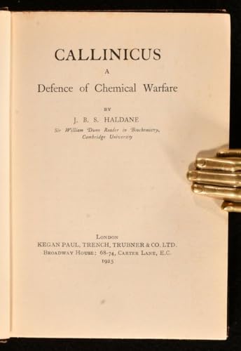 CALLINICUS: A Defence of Chemical Warfare B000OM0YXM Book Cover