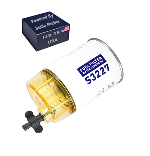 Fuel Filter Water Separator with Clear Bowl Assembly For Marine Outboard Motor Mercury S3227, 9-37882, 35-8M0154764, 320R, 490R-RAC-01, 18-7948, 9-37882, 18-7922,