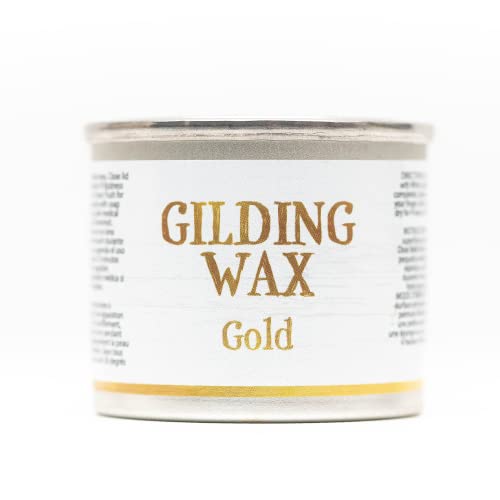 Dixie Belle Gilding Wax - Gold (1.3 oz) - Oil-Based Metallic Luxury Luster for Sheen Shimmer on DIY Projects - Detail Enhancer for Furniture Hardware Wood