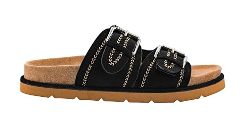 Corkys Footwear Women's Smitten Two-Strap Sandal - Featuring Comfortable and Soft Insoles, Two Adjustable Straps, and Western Stitching Along The Straps2