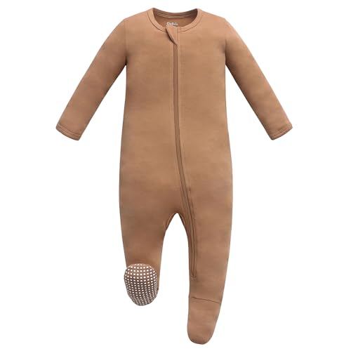Image of Owlivia Rayon Made from Bamboo Baby Boy Girl Sleep 'N Play, Zip Front Non-Slip Footed Sleeper Pajamas