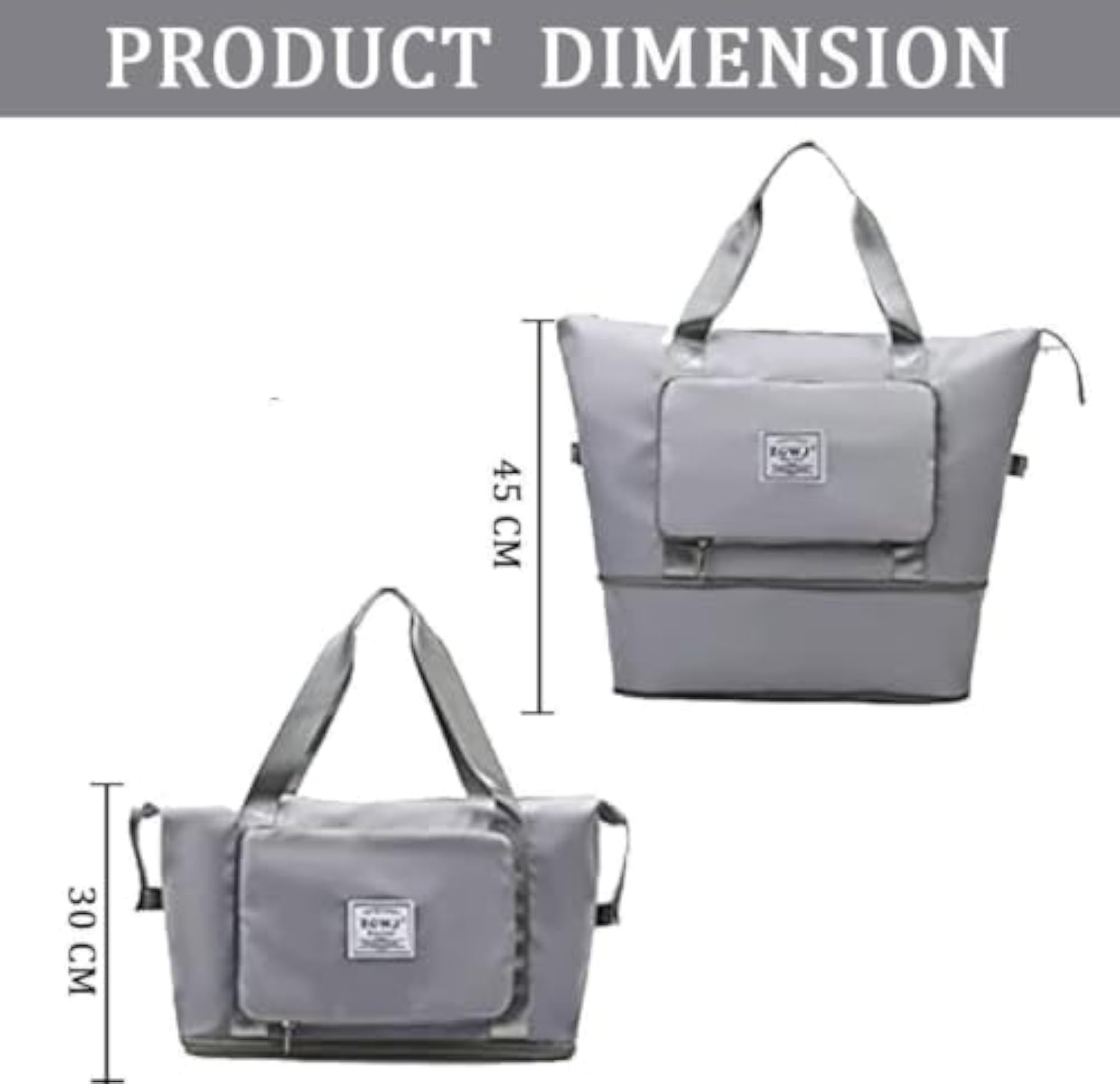 Foldable Travel Bag for Women, 41 Liters Capacity