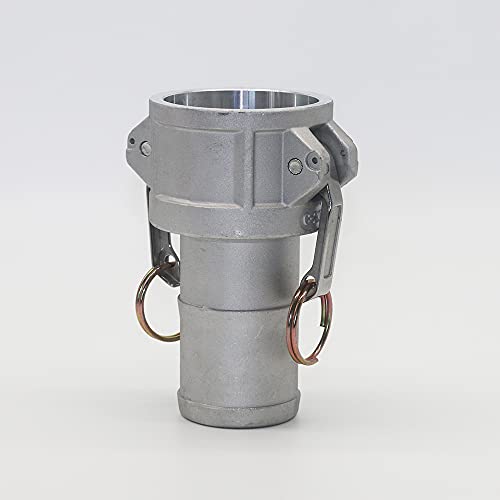 Quafwia 2 pcs 2 inch Discharge Hose Aluminum Cam Lock Fittings, Cam and Groove Layflat Hose Fitting Part C 2" Female Coupling x 2" Hose Shank with Camlock Gasket Inside