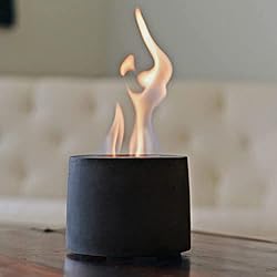 Colsen - Chimenea de mesa con alcohol, para interiores y exteriores, hoguera portátil para hormigón, (negro)