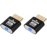 【Amazon限定】HDMI 仮想ディスプレイ ダミープラグ 4K60Hz対応 エミュレータ用 (ブラック,LED付, 2個)