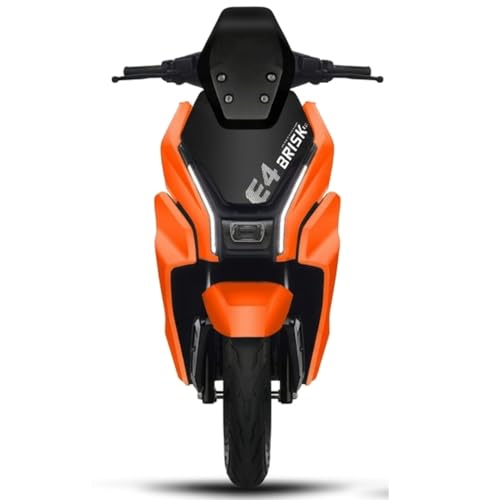 Image of AMO Brisk E4 60V Lithium Ion Battery Low Speed Electric Scooter | 25 km /h | 60-70 km Range | Non-RTO | Portable Charger (Orange)