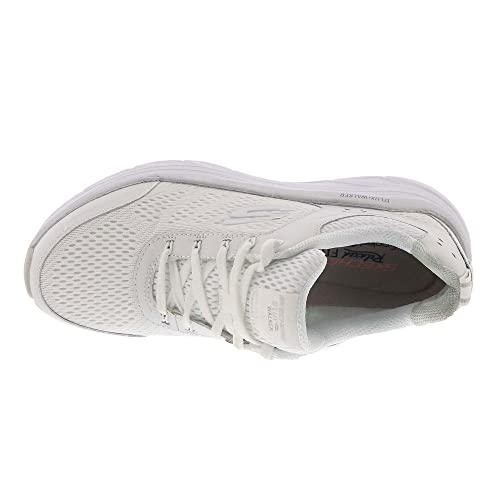 Skechers Femme D'lux Walker Infinite Motion Baskets, Blanc White Silver Leather White Mesh Silver Trim Wsl, 37 EU