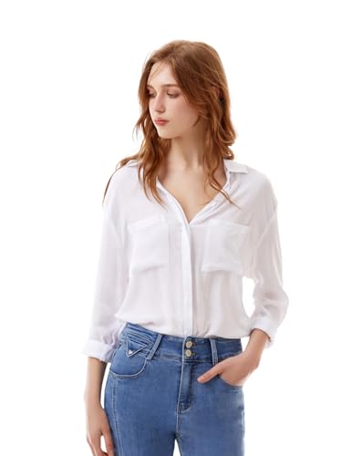 Image of TOUSYEA Sleep Shirts for Women Button Down Shirts Long Sleeve Sleepwear Swimsuit Cover Ups Soft Pajama Tops