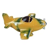 Colias Wing Home Decor Retro Style Vintage Aircraft Shape Coin Bank Money Saving Bank Toy Bank Cents Penny Piggy Bank-Yellow