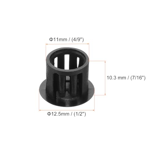 Image of MECCANIXITY 64PCS 11mm(7 /16 inch) Black Plastic Hole Plugs, Flush Type Panel Hole Plugs Insert End Caps for Locking Hole Tubes Furniture Cabinet