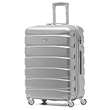 Flight Knight Lightweight 4 Wheel ABS Hard Case Medium Suitcase Approved for Over 100 Airlines Including easyJet, British Airways, Ryanair, Jet2, Emirates & Many More - Check-in Medium Size 25