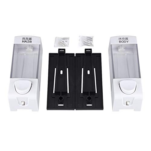 Kuuleyn Dispenser di Sapone a Parete, 2x350ml Bagno a Parete Scatola di Shampoo per Sapone Dispenser disinfettante per lozione Pompa per liquidi per Ufficio Bagno Cucina