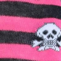 CTM Women's Gothic Skull Striped Knee-High Socks (1 Pair)4