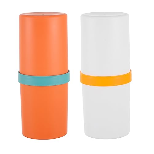 SAFIGLE 2 Piezas Estuche de Viaje para Cepillos de Dientes Portátil de Organizador de Taza de Cepillo de Dientes para Camping y Capacidad y Pasta