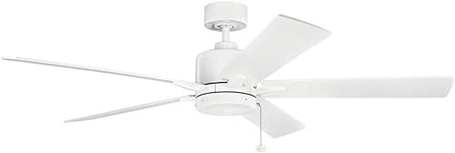 KICHLER 330243MWH - Ventilador de techo con 5 aspas blancas mate, color blanco