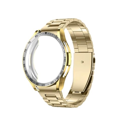 �ɓK������Samsung Galaxy Watch 6 Classic 43mm/47mm�ɓK�����郁�^���X�e�����X�X�`�[���X�g���b�v(Gold,For galaxy Watch 5 4 44mm)