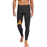 BLONGW Thermo Unterhosen Herren Lange Thermohose Männer Warm Thermounterwäsche Fleece Skiunterwäsche Funktionsunterwäsche für Winter Gefüttert Hose(Dunkelgrau,XL)