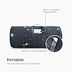 Wake In Cloud - Toddler Nap Mat with Pillow and Blanket, 100% Cotton Fabric, for Kids Boys Girls in Daycare Kindergarten Preschool, Roll Up Sleeping Bag, Gray Spaces, Standard - Image 3