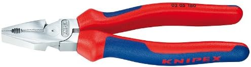 Knipex 0205225 9 Inch Chrome Plated High Leverage Combination Pliers with Comfort Grip Handles