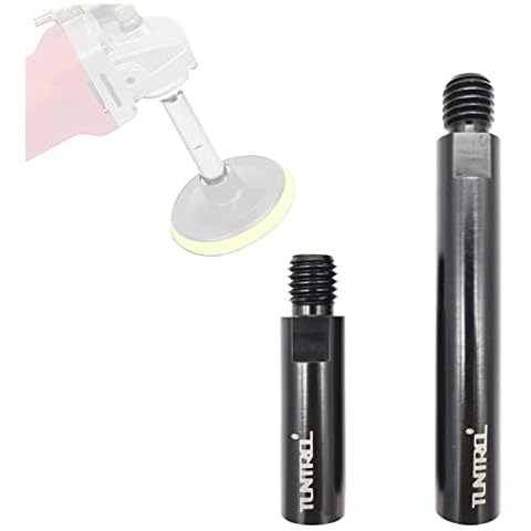 TUNTROL 5/8"-11 Thread Rotary Extension Shaft Set, 3" & 5" Aluminum Connecting Rod Extender for Car Polisher, Angle Grinder, Backing Plate Cover