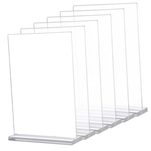 Porte-affiches acrylique NUOBESTY lot de 6 présentoirs de table verticaux