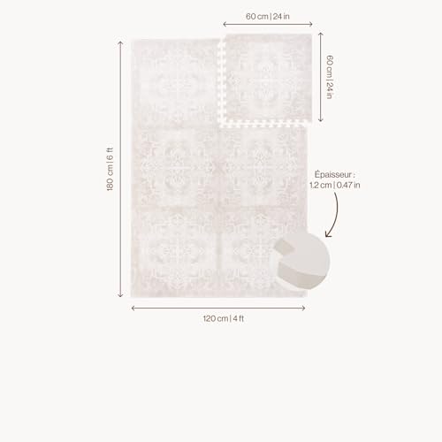 Tapis d’éveil bébé puzzle : isole du sol froid et protège des chutes
