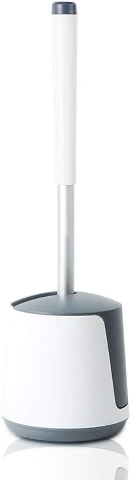 Brosse de toilette à poils souples blanche avec manche long pour WC