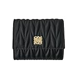 [ジゼル] 財布 三つ折り財布 ミニ財布 コンパクト 使いやすい L字型 BOX型 カードケース 小銭入れ 大容量 ロゴ入り レディース 折りたたみ ギフト プレゼント キルティング 小さい (ブラック)