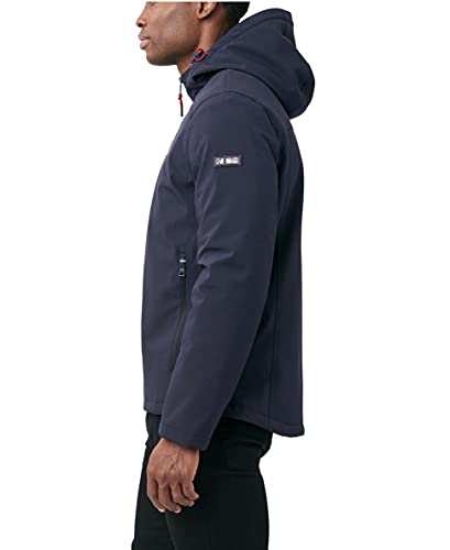 Image of Nautica Men's Sherpa Lined Softshell Jacket - Full Zip, Adjustable Hood, Wind Resistant