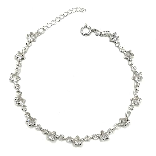 MASBARATA Pulseiras com CIRCONITAS em prata de lei, Estrelas