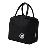 Bolsa Térmica 4L Impermeável Necessaire Lancheira Escola Marmita Academia Trabalho Praia e Camping - Quente e Frio (Preta)
