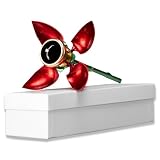 tqqmmt Rose Ring Box for Proposal, Realistic 3D Red Rose Flower Engagement Ring Box Hidden in Bouquet, Surprise Opening Velvet Lined, Bridal Ring Box, Valentine's Day Proposal Ring Box