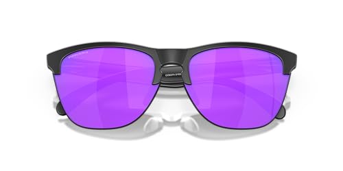 Image of Oakley Man Sunglasses Matte Black Frame, Prizm Violet Lenses, 63MM