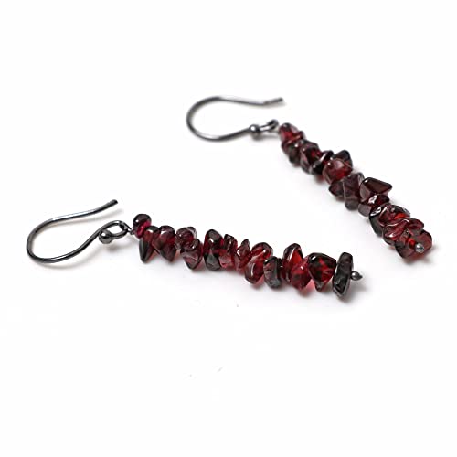 Natural Red Garnet Chips Crystal Earring, Yoga Jewelry, Meditation Earring, Crystals Earring, Raw Gemstone, Energy Healing Crystals, Birthday, Gift For Her, Gemstone Jewelry Quality (Red Garnet) #TOP3