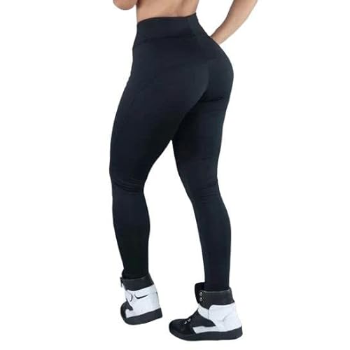 Calça Leg Montaria Luxo Cintura Alta Preta Casual Slim Fit Legging Academia Fitness - Bella Net (GG,