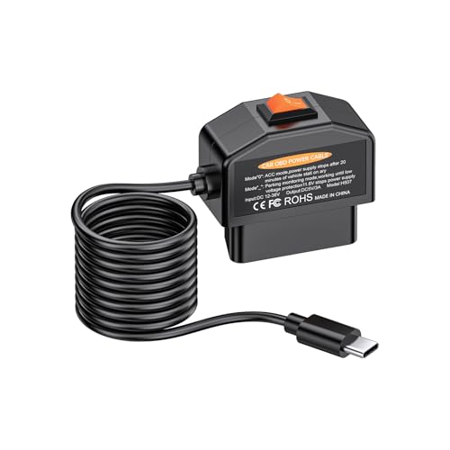 Câble de chargement caméra embarquée OBD Type C avec protection basse tension automatique