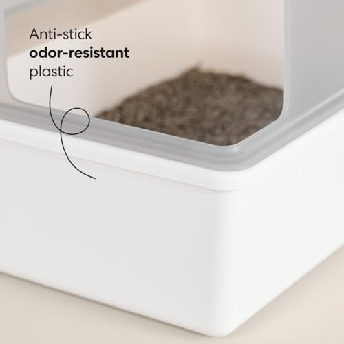 Caja de arena para gato grande con paredes altas y plástico antiadherente miniatura 4