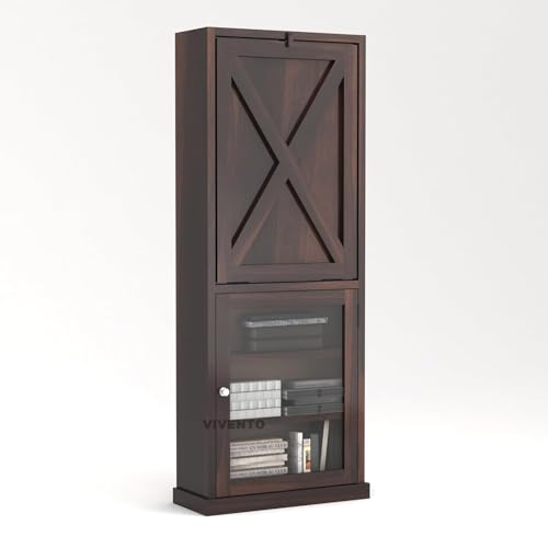 Image of SUNCOM Solid Sheesham Wood Study Table for Adults |Wooden Study Table with Bookself | Wooden Writing Desk Work from Home | Rosewood | Already Assembly, Walnut Finish