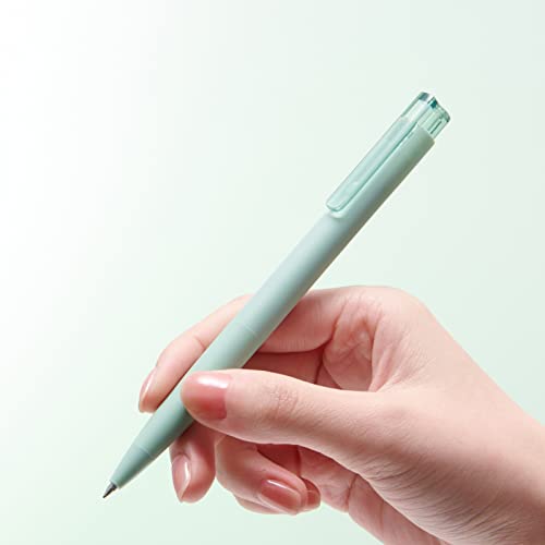 Image of KaCo K7 Retractable Gel Ink Pens Set 4 Pieces All Black Ink, 0.5mm Fine Point Vibrant Colors Barrels
